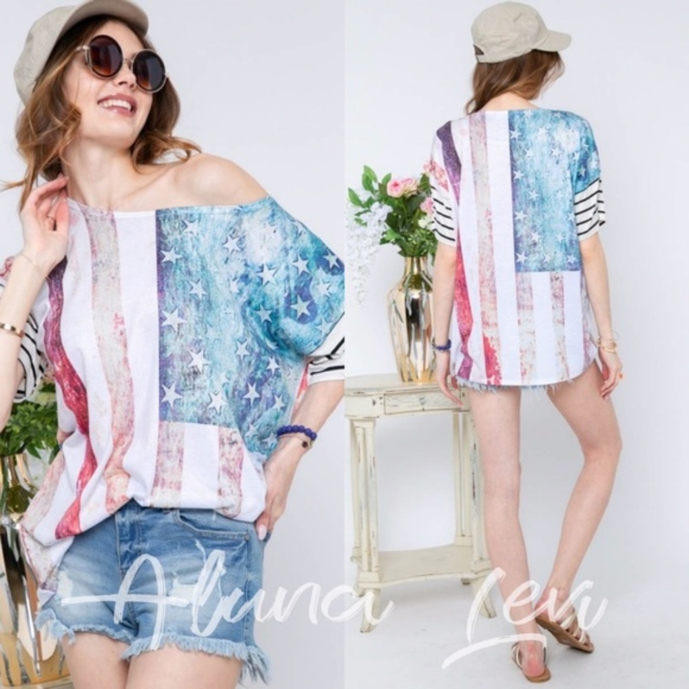 FLAG PRINT TOP - Picture 2 of 2